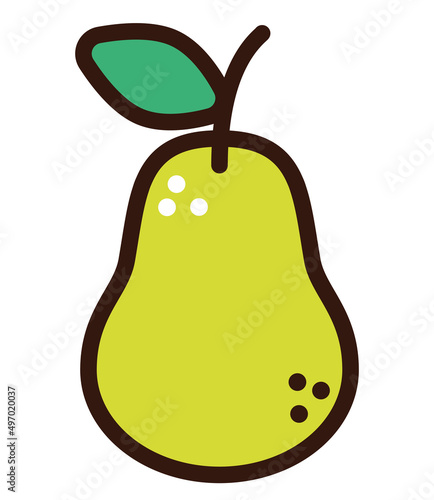 fruit pear doodle icon