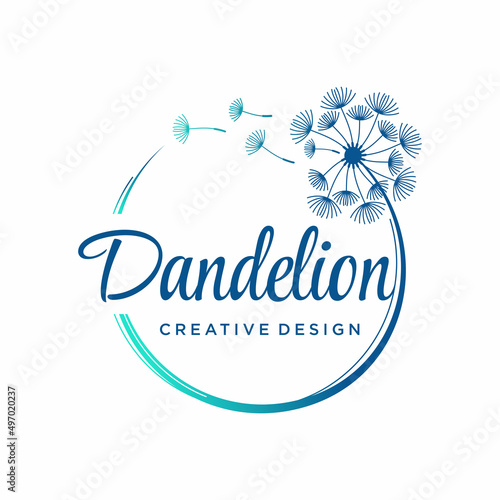Dandelion Flower Logo Icon Design Template