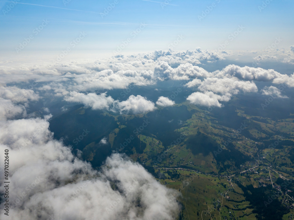 High flight in the mountains of the Ukrainian Carpathians. Aerial drone view. High flight in the mountains of the Ukrainian Carpathians. Aerial drone view.