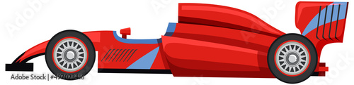Isolated red racing car