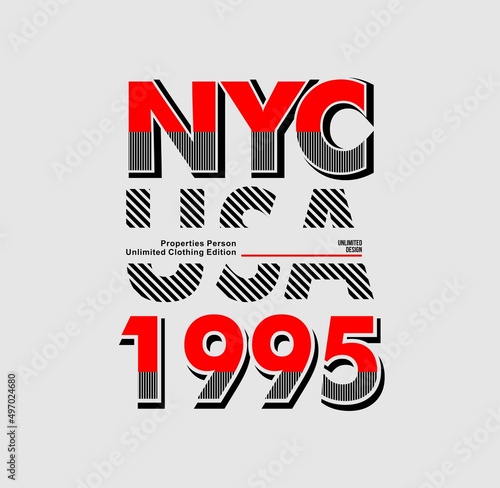 NYC,USA, typography, t-shirt graphics, vectors. 