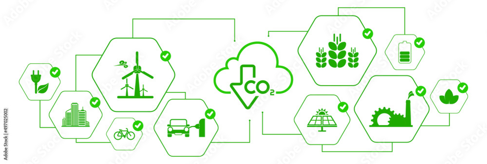 reducing CO2 emissions to stop climate change. green energy background reducing CO2 emissions to stop climate change. green energy background