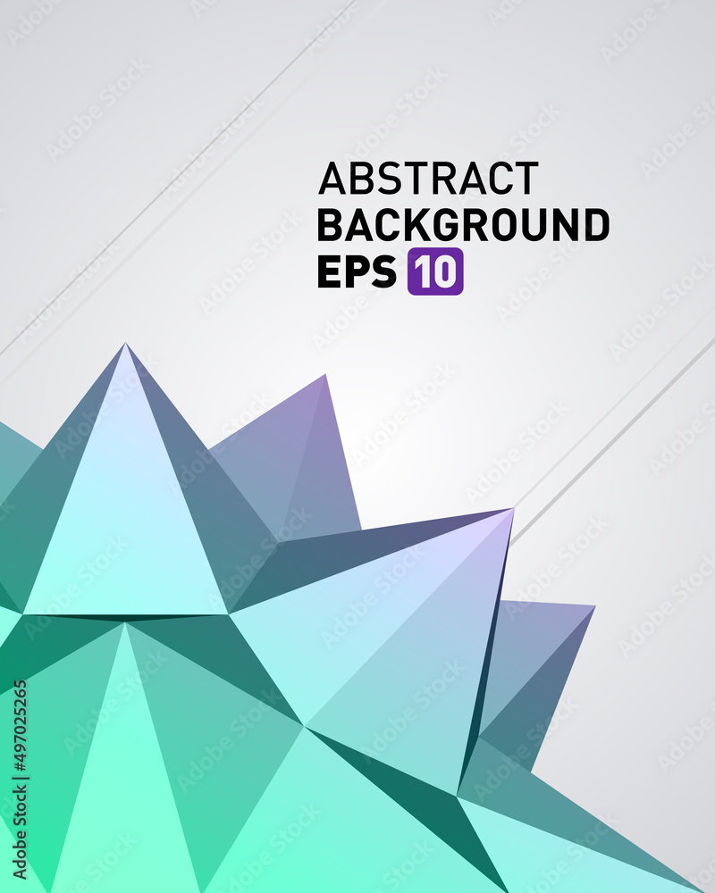 Polygonal geometric triangle pyramid abstract decorative design realistic background place for text vector illustration. Textured gradient shape pattern futuristic mosaic creative business backdrop