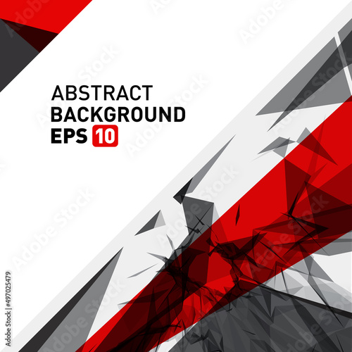 Realistic cracked ice gemstone formation gray red geometric decorative design background vector illustration. Destroyed glass messy structure damage texture abstract pattern broken diamond