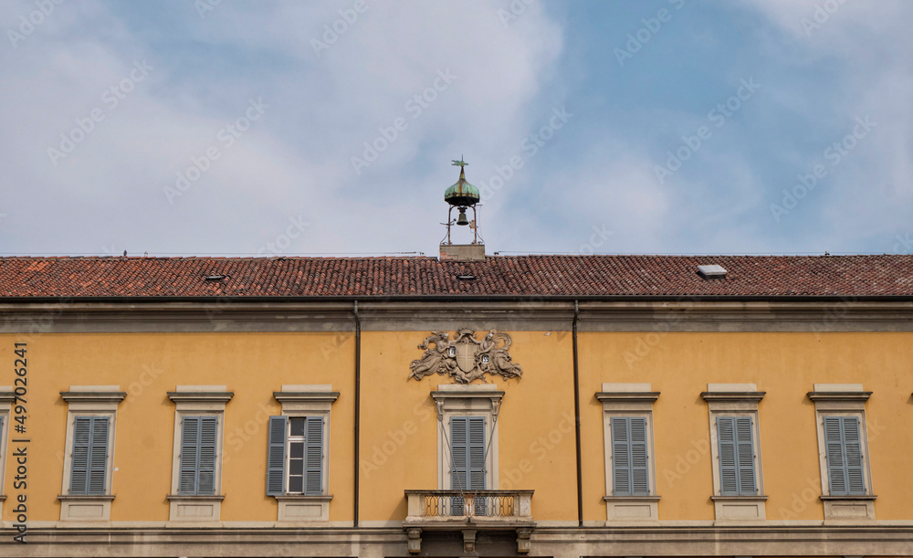 historic buildings and architectural elemen in the city of Novara - Italy Piedmont