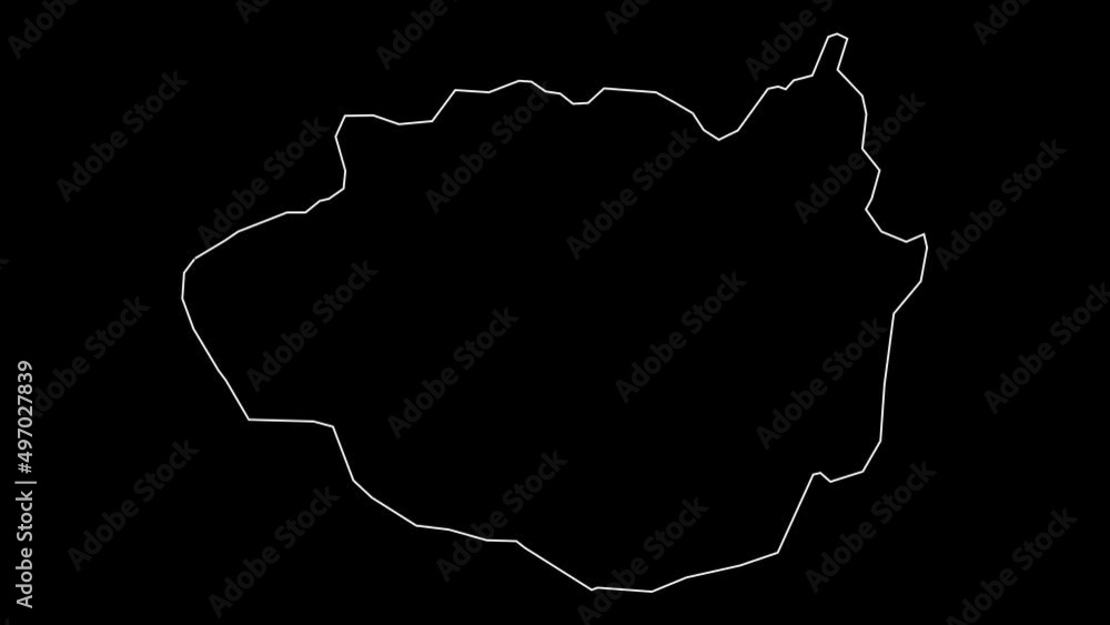 Dundgovi province map of Mongolia outline animation Dundgovi province map of Mongolia outline animation