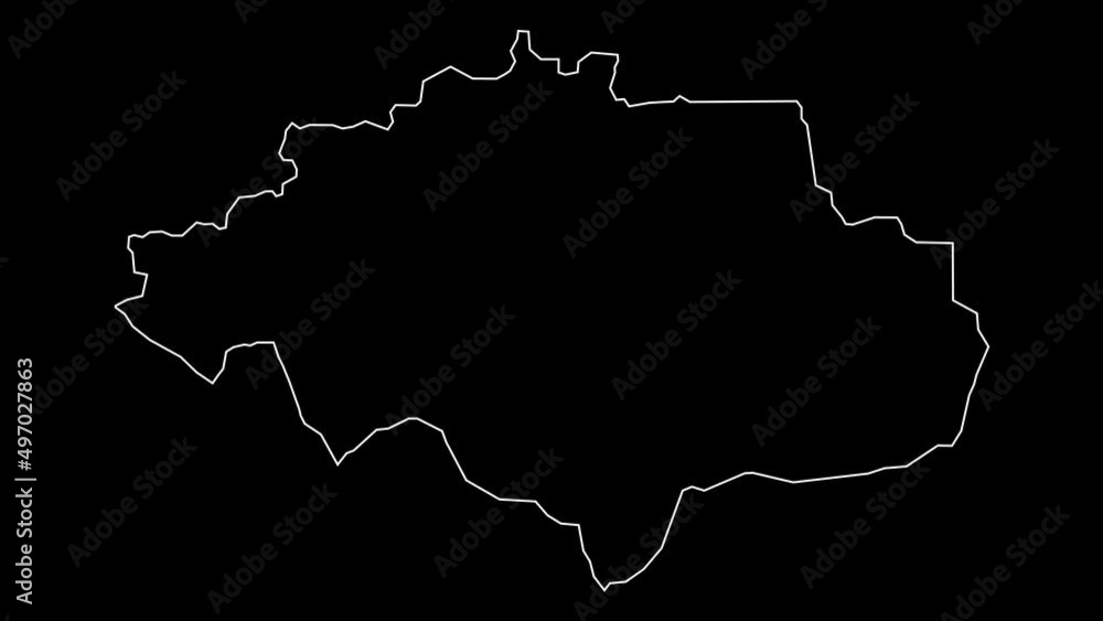 Uvs province map of Mongolia outline animation Uvs province map of Mongolia outline animation