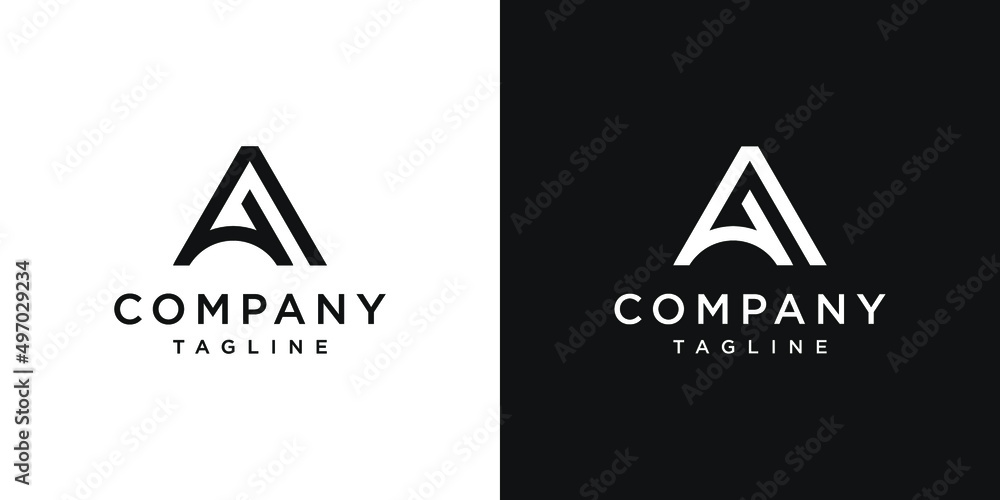 Creative Letter AA Monogram Logo Design Icon Template White and Black ...