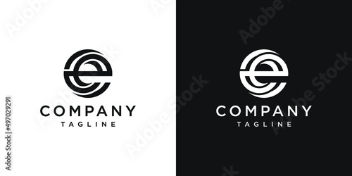 Creative Letter EE Monogram Logo Design Icon Template White and Black Background