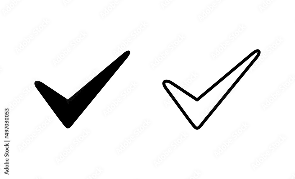 Check mark icon vector. Tick mark sign and symbol Check mark icon vector. Tick mark sign and symbol