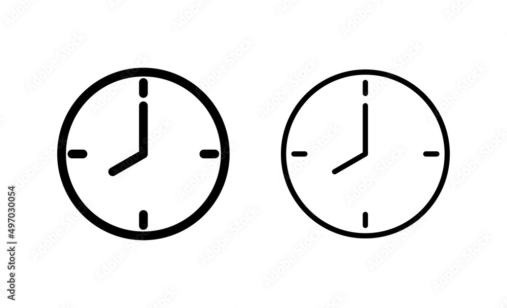 Clock icon vector. Time sign and symbol. watch icon Clock icon vector. Time sign and symbol. watch icon