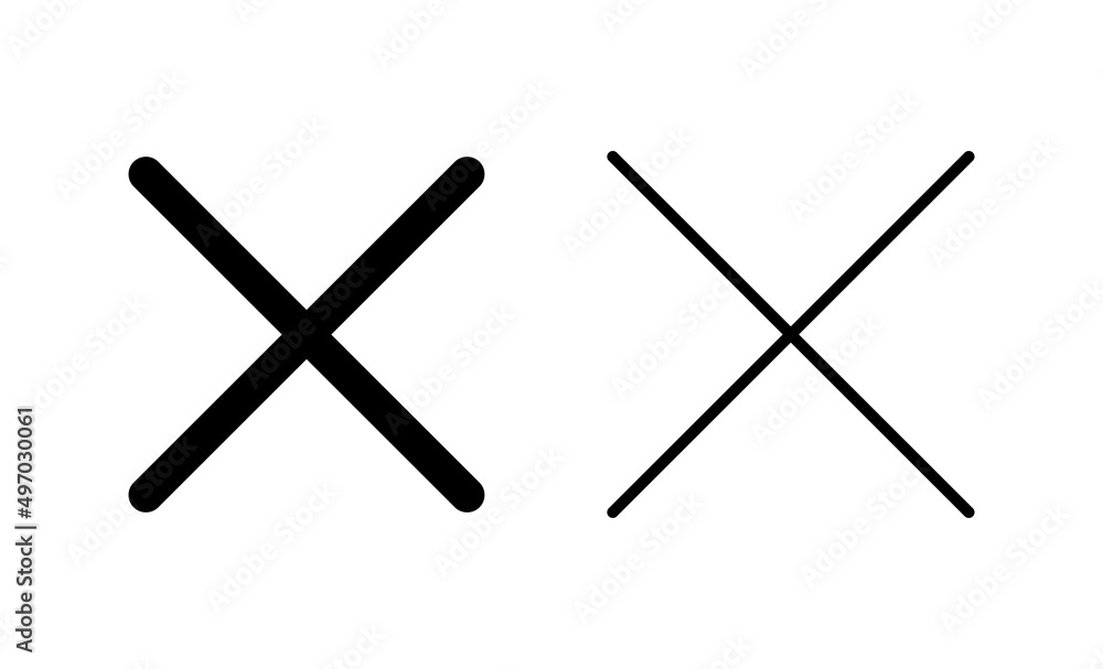 Close icon vector. Delete sign and symbol. cross sign Close icon vector. Delete sign and symbol. cross sign