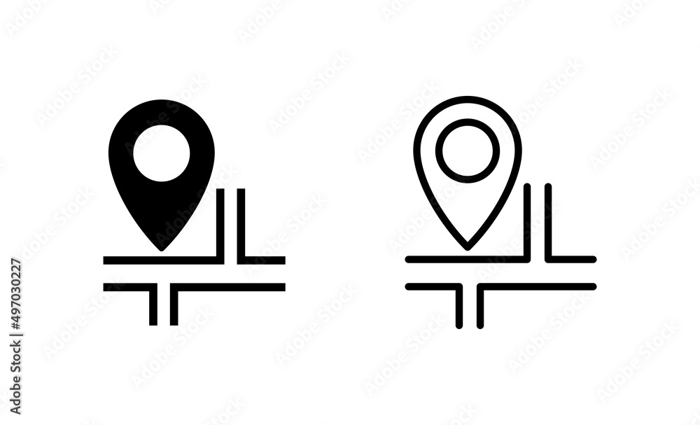 Maps and pin icon vector. location sign and symbol. geo locate, pointer icon. Maps and pin icon vector. location sign and symbol. geo locate, pointer icon.