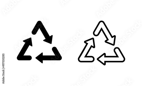 Recycle icon vector. Recycling sign and symbol.