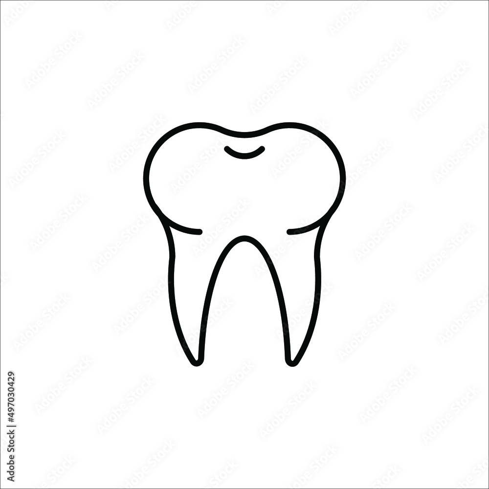 Tooth line icon vector. Medical Tooth symbol illustration Tooth line icon vector. Medical Tooth symbol illustration
