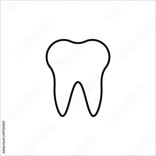 Tooth line icon vector. Medical Tooth symbol illustration
