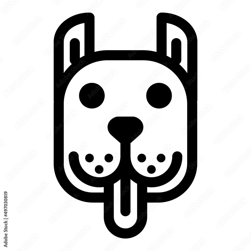 Dog Face Flat Icon Isolated On White Background Dog Face Flat Icon Isolated On White Background