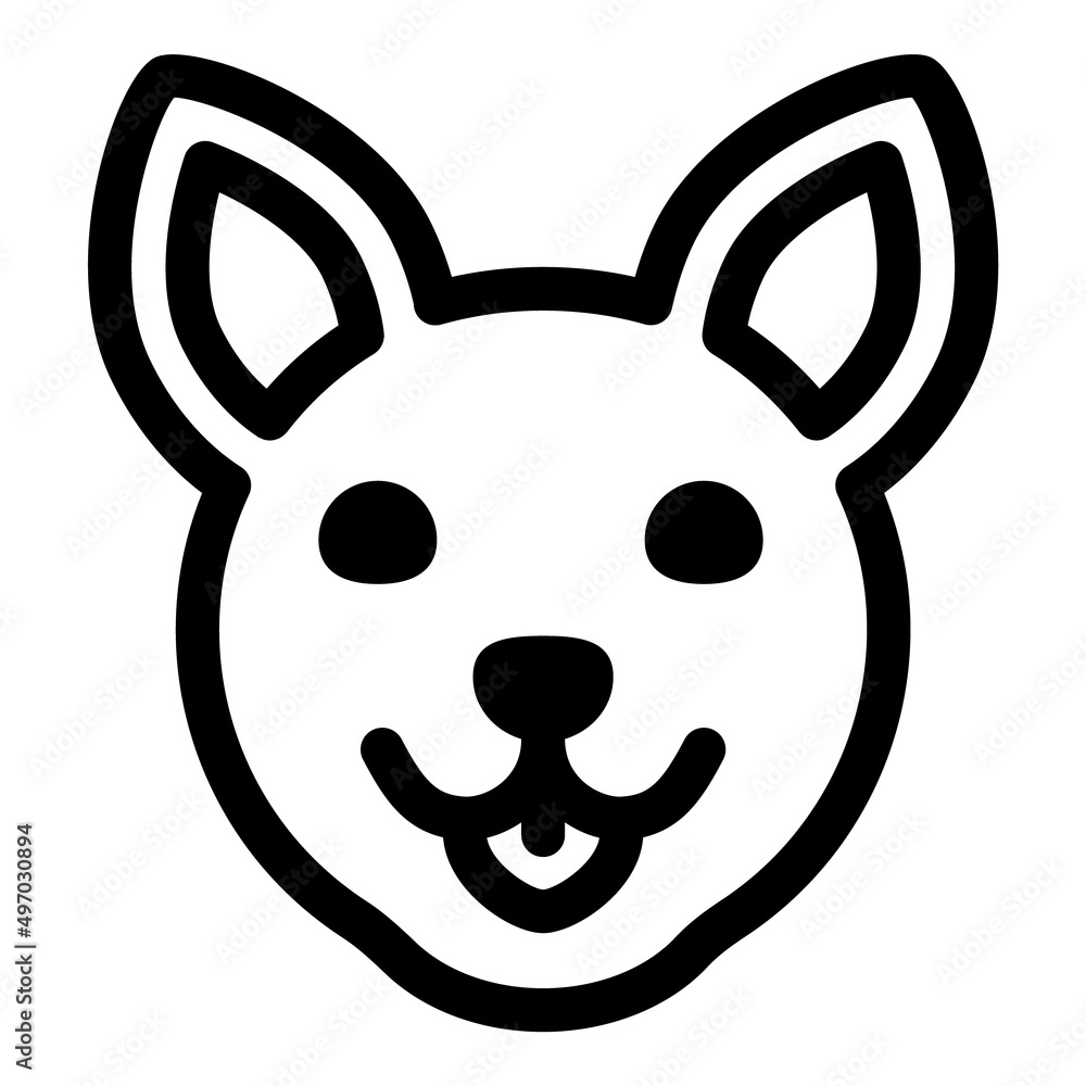 Chihuahua Flat Icon Isolated On White Background Chihuahua Flat Icon Isolated On White Background