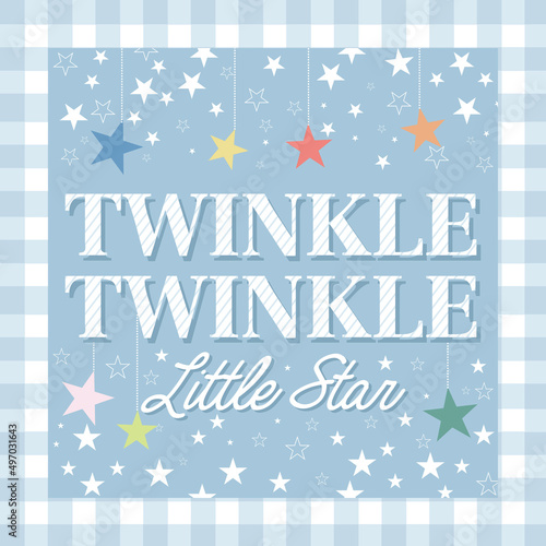 baby card or shower with lettering twinkle twinkle little star