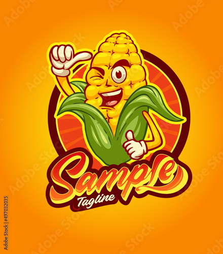 roasted corn mascot cartoon character
