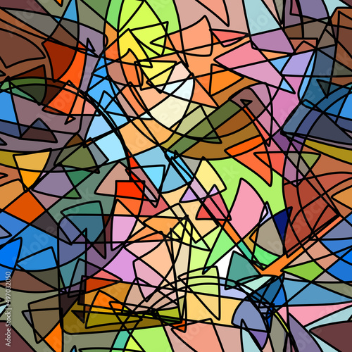 Seamless background stained-glass style.
