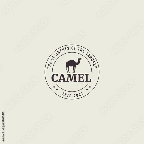 camel logo design vector graphic icon symbol illustration