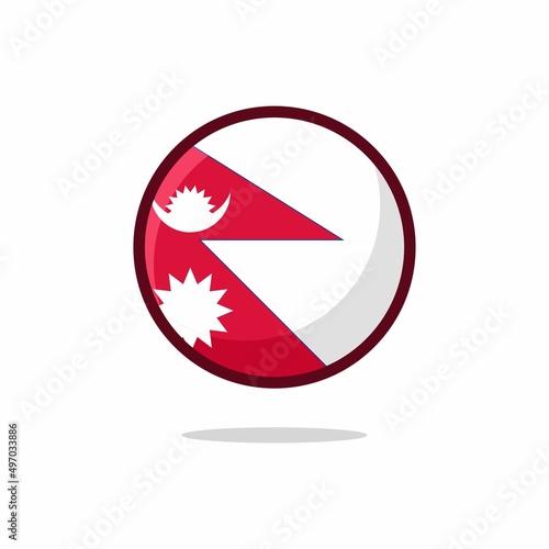 Nepal Flag Icon. Nepal Flag flat style isolated on a white background - stock vector.