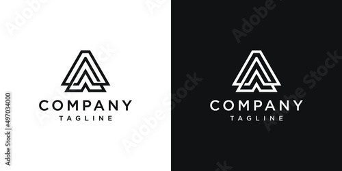 Creative Letter AA Monogram Logo Design Icon Template White and Black Background
