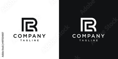 Creative Letter RC Monogram Logo Design Icon Template White and Black Background