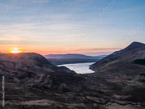 Aerial view of Lough Altan in County Donegal  Ireland