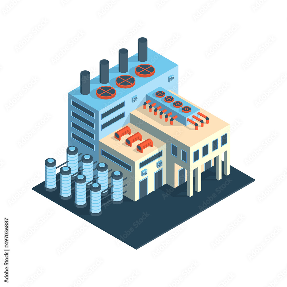 Obraz premium Factory Building Icon