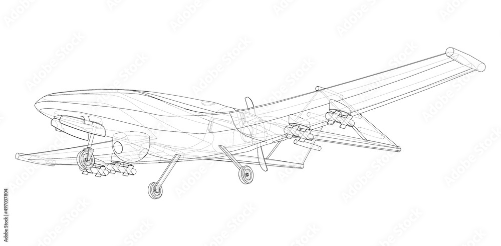 Military Predator Drone. Vector