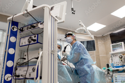 Fotografie Operation on organs by a surgeon in a hospital