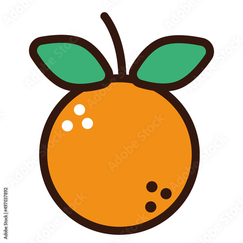 orange fruit doodle icon