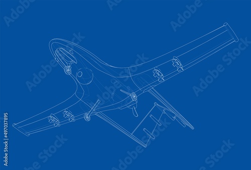 Military Predator Drone. Vector