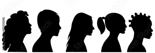 portrait of a man in profile silhouette isolated vector