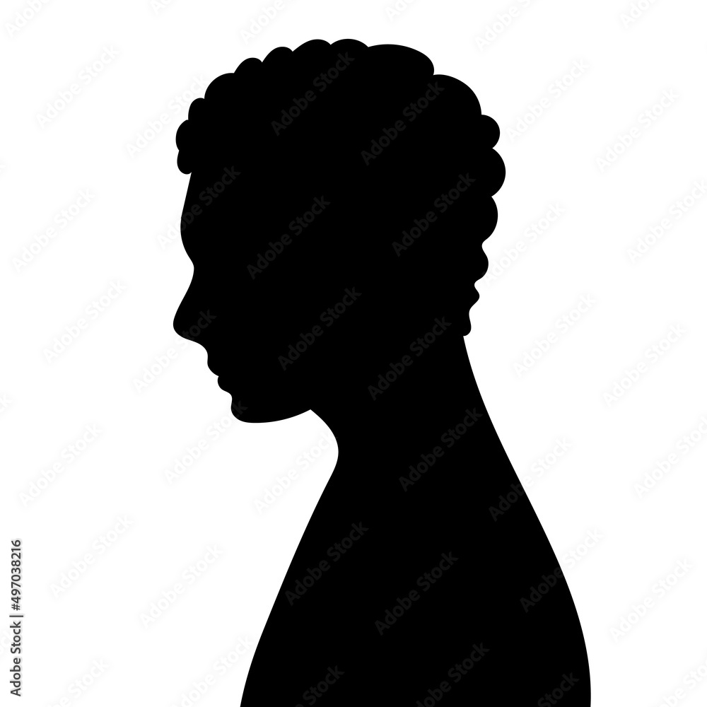 portrait of a man in profile silhouette isolated