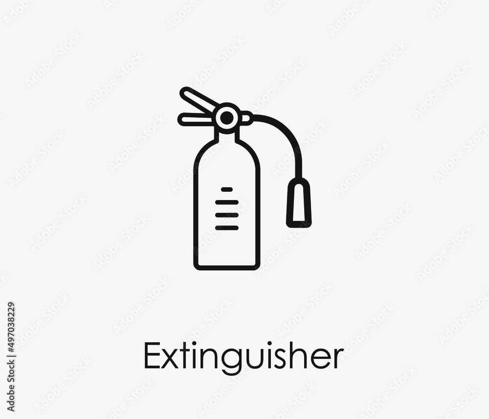 Fire extinguisher vector icon. Editable stroke. Symbol in Line Art Style for Design, Presentation, Website or Apps Elements, Logo. Pixel vector graphics - Vector Fire extinguisher vector icon. Editable stroke. Symbol in Line Art Style for Design, Presentation, Website or Apps Elements, Logo. Pixel vector graphics - Vector