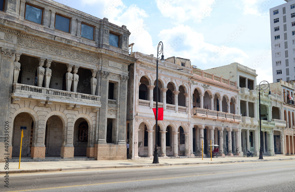 Ancient colonial buildings in Havana, Cuba