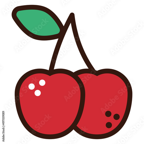 fresh berries fruits doodle