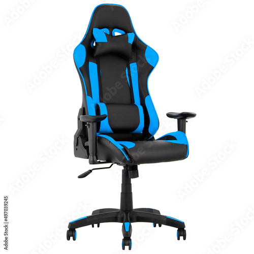 Leather gaming chair isolated on white background 