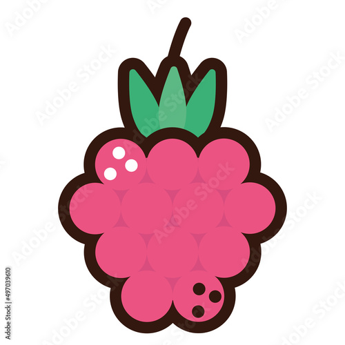 blackberry fruit doodle icon