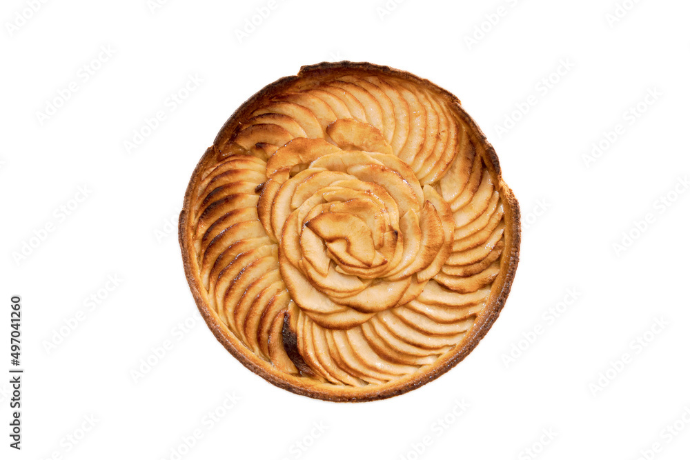 top view of an apple pie isolated on a white background top view of an apple pie isolated on a white background