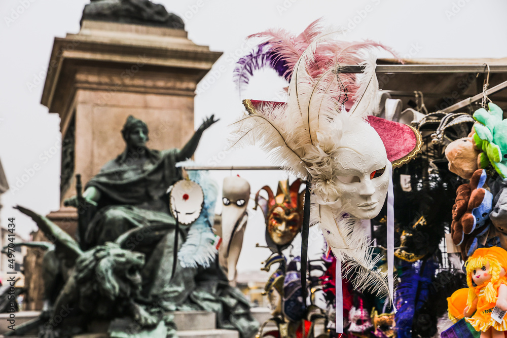 Venetian masks in the square