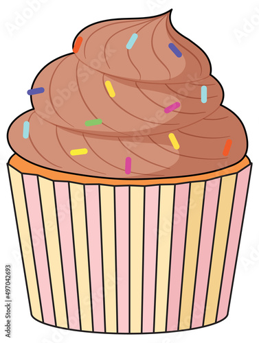 Cupcake with chocolate cream on top