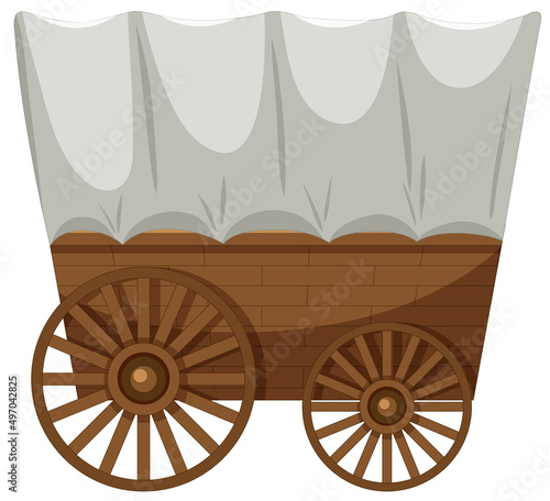 Wagon train on white background