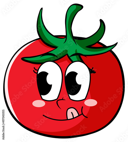Red tomato with happy face