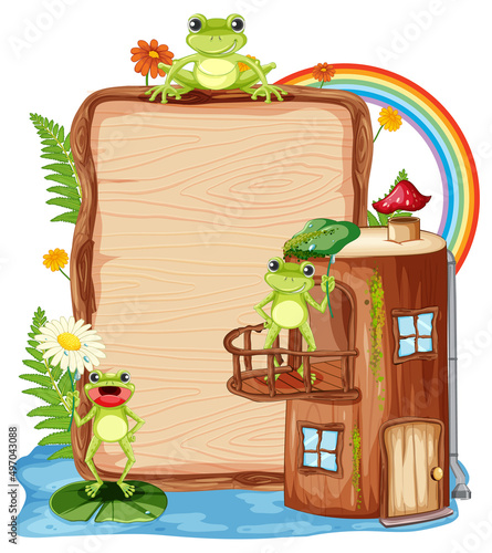 Insect with wooden frame board banner