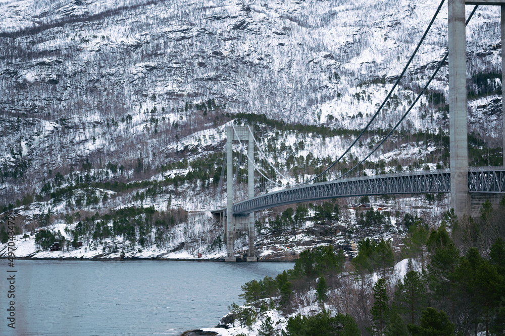 Bridge in Norway in winter