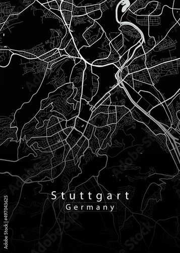 Canvas Print Stuttgart Germany City Map